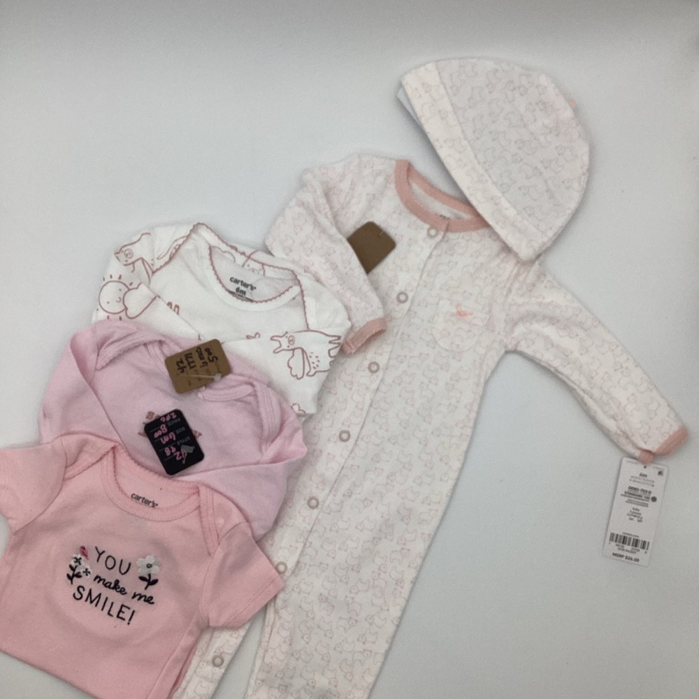 5pc Baby Girl Outfit & Onesies Bundle EUC 6mos